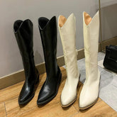 Wedges Long Boots Lady Riding Cowboy Boots Autumn-BS01026-Veeddydropshipping